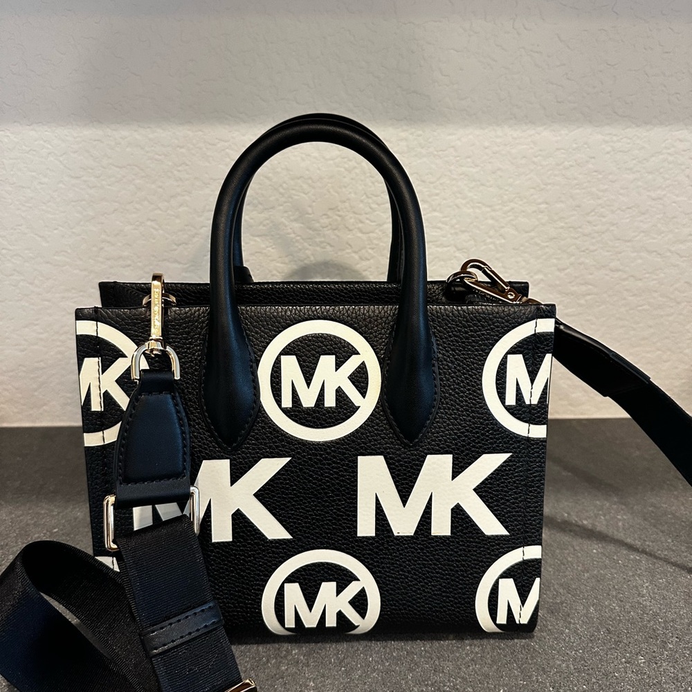 Michael Kors Black and White MK Satchel